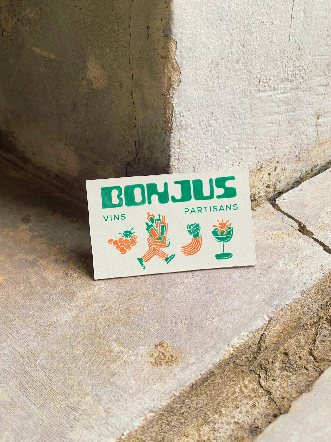 Carte de visite de Bonjus avec illustrations